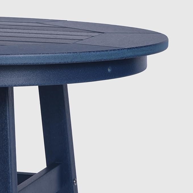 WestinTrends Malibu 5-Piece HDPE Outdoor Patio Dining Bar Bistro Table Set with Counter High Round Bar Stools