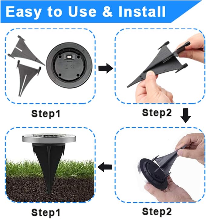 4.6 Inch Diameter Solar Ground Lights, Waterproof Solar Garden Lights, Outdoor Garden Waterproof Bright in-Ground Light, Landscape Lighting for Pathway,Yard,Lawn,Patio,Walkway (16 Pack White Light)