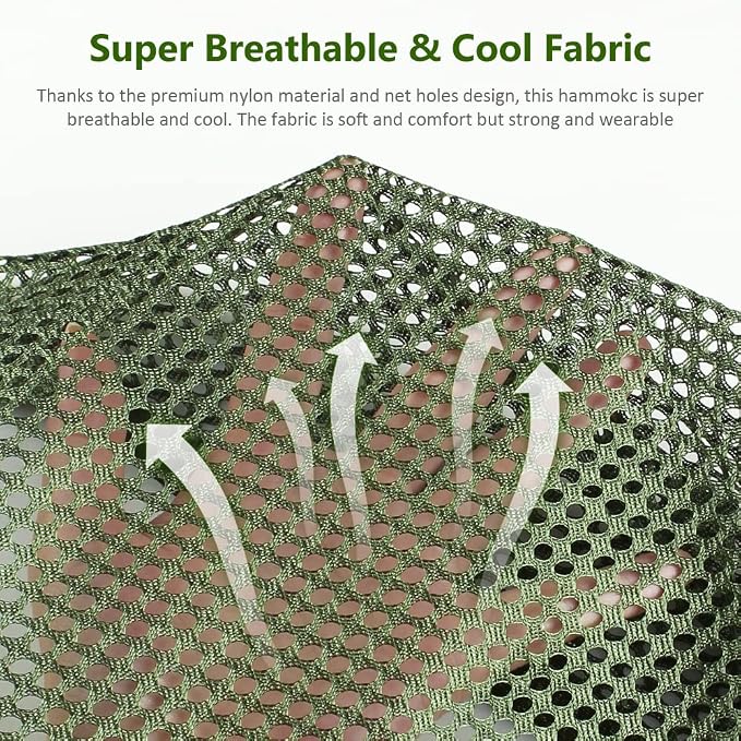 Outerman Camping Hammocks 290 * 150cm(Max 550lb),Breathable Soft Nylon Hammocks with Balance Beam Sturdy Metal Knot Tree Ropes and Travel Bag, Perfect for Outdoor/Indoor Patio Backyard etc.