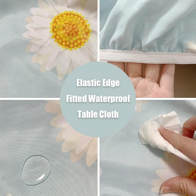 Stretch Picnic Tablecloth Suit for 60"x60" Table Maroon Outdoor Table Covers for Dining Kitchen Home Party Style198