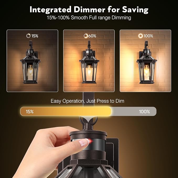 VIANIS Bronze Motion Sensor Outdoor Light, Dusk to Dawn Outdoor Lighting Wall Mount, Waterproof Exterior Light Fixtures for House, 100% Anti-Rust Aluminum Outside Wall Sconce for Front Porch Garage