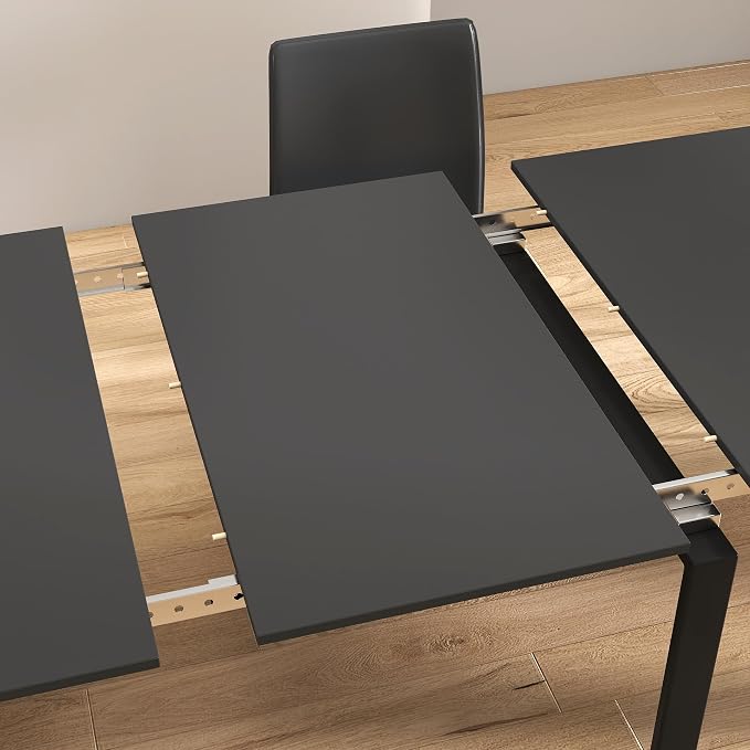 23.62”-118.11” Extendable Dining Room Table, 1-10 People Wood Long Foldable Tables with Storage Cabinet & Outlet, Space Saving Expanding Table with for Kitchen, Living Room, Walnut Black