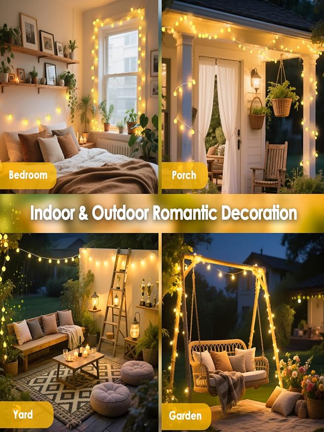 300LED Globe String Lights Indoor 108FT Classroom Lights, Warm White | Fairy Lights Plug in, Remote, 8 Modes, Waterproof, Hanging String Light for Bedroom Wedding Party Christmas Outdoor Decor