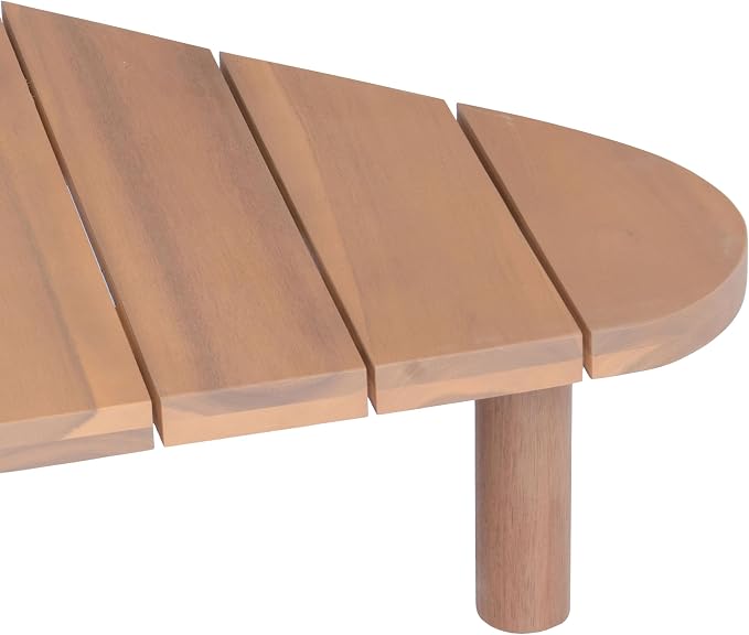 Christopher Knight Home Gemsy 118" Acacia Wood Outdoor Patio Furniture Set with Cushion, Outdoor Half Moon Curved Sectional Sofa Set with Coffee Table, Patio Sectional Sofa Set, Beige+Light Teak