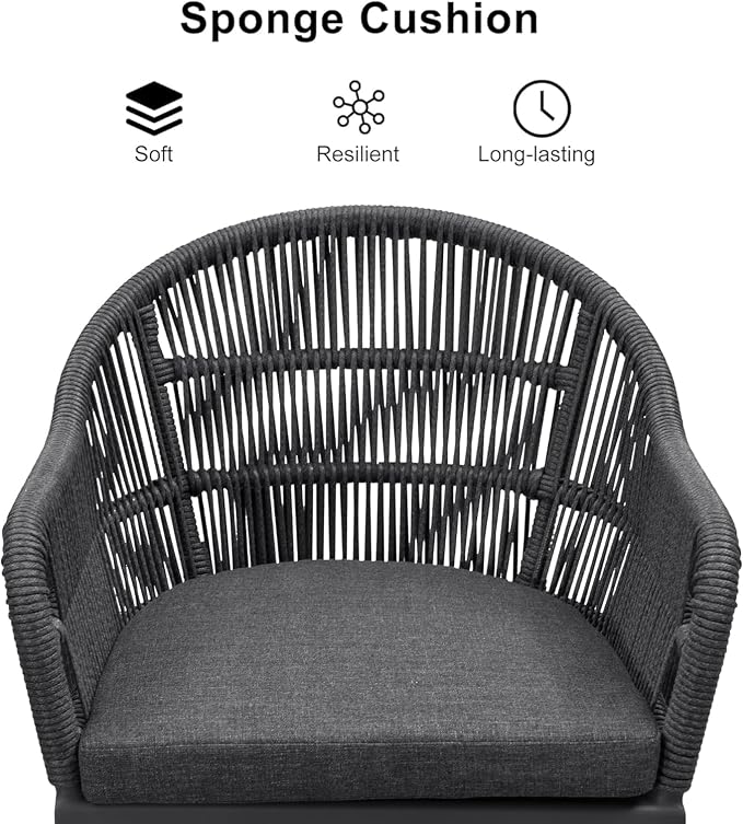 PURPLE LEAF 12 Pieces Patio Dining Set with Outdoor Aluminium Dining Table and Woven Chairs Modern Metal Furniture Cushions Sets for Garden Yard Indoor Decor Kitchen Gray