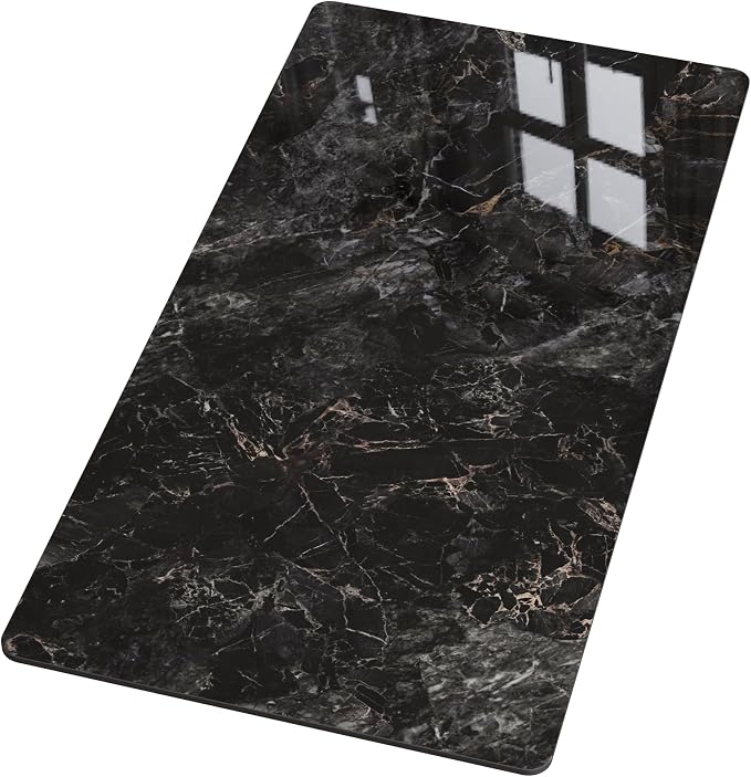 Rectangle Table Top,55.1 ” x 27.5 ” Black Sintered Stone Tabletop, DIY Replacement & Cover Marble Desktop, Scratch & Wear Resistant, Easy to Clean, Suitable for Indoor & Outdoor