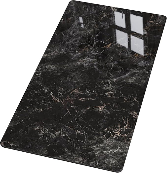 Rectangle Table Top,55.1 ” x 27.5 ” Black Sintered Stone Tabletop, DIY Replacement & Cover Marble Desktop, Scratch & Wear Resistant, Easy to Clean, Suitable for Indoor & Outdoor