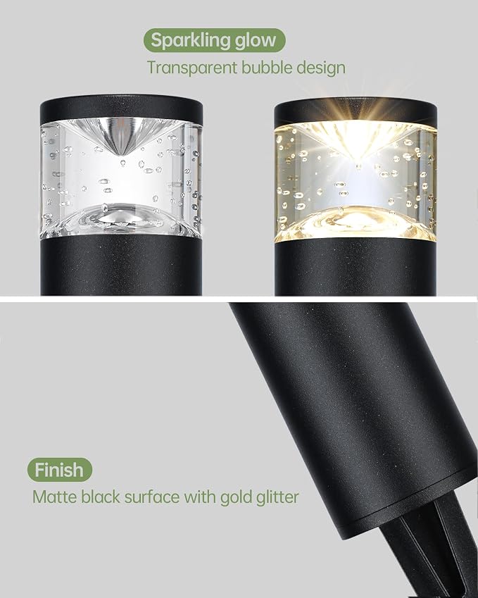 LITFIT 4Pack Low Voltage Bollard Landscape Lights, 12V Aluminum Path Light | 5W 3000K Warm White Electric Outdoor Garden Light with Connectors, 50000H Waterproof Wired LED Lawn Walkway Light, ETL Listed