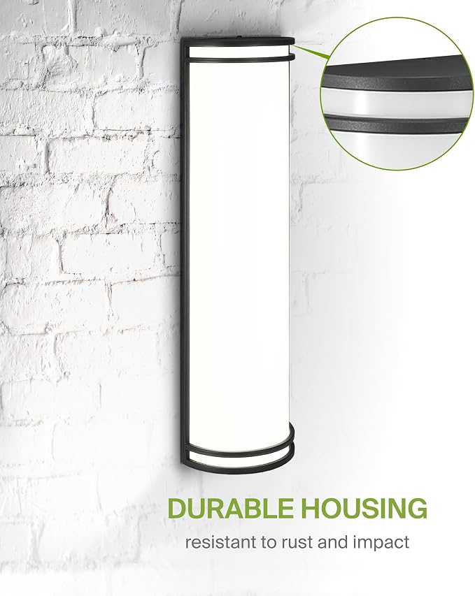 ASD 24 Inch LED Outdoor Sconce Lights - 25W 120-277V 3000K 4000K 5000K Black Exterior Lighting Fixtures, Dimmable Exterior Lights for House, Modern Patio Wall Light Fixture ETL