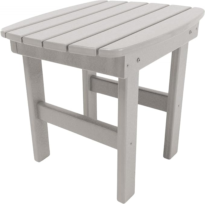 Original Pawleys Island Gray Outdoor Side Table, Durawood, Stainless Steel Hardware, Mortise and Tenon Joints, Fit N Finish Design, Handcrafted in The Carolinas