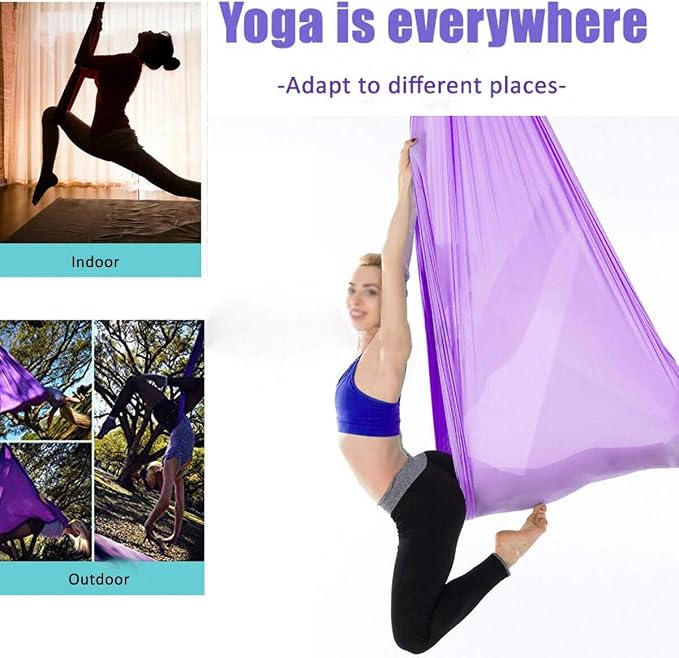 Indoor Sensory Swing Chair Adjustable Yoga Hammock Child Cuddle Swing for Kids Or Adults Autism ADHD AspergersTherapy (Color : Rose red, Size : 150 x 280 cm)
