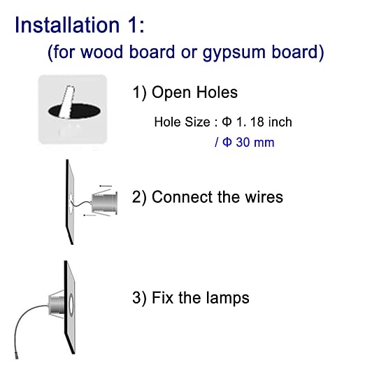 LED Step Lights Outdoor Indoor,1W 12V-24V DC, Waterproof IP67,Aluminum,3000K Warm White,Stair Lighting,Stairway Foot Lamps (A2-Vertical)