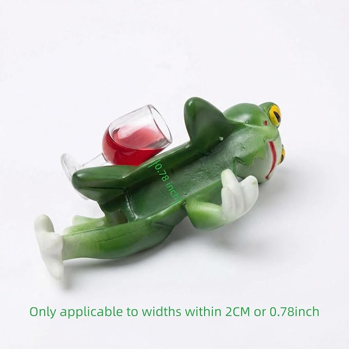 Tipsy Frog Pot Hugger, Waterproof Resin Frog Statue, Cute Miniature Frog Figurines Plant Pot Hanger for Garden, Yard, Home Office Decor, Funny Frog Ornament Gift, 3.94"x2.12"x3.94"
