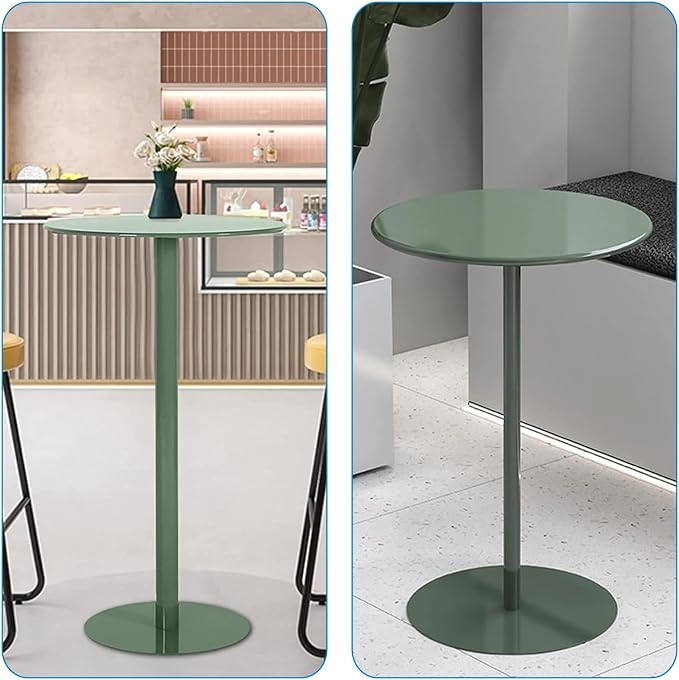 Outdoor Metal Bar Table - Round Counter Height Bistro Table for Patio & Garden, Space-Saving Small Dining Table for Poolside & Terrace (Size: 60x60x105cm)