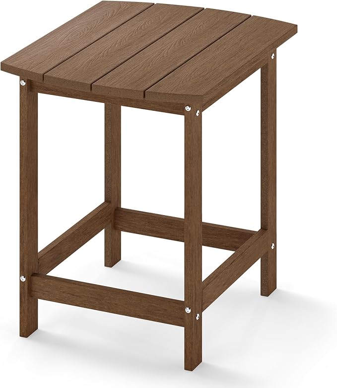 Giantex 18” Side Table Outdoor Small Patio Table Adirondack Table | Weather Resistant End Tables, Outside Square Tea Table for Patio, Backyard, Poolside, Garden, Balcony, Coffee