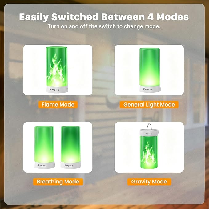 Hompavo 【Upgraded Flame Lights with Remote, Timer, 4-Mode Rechargeable | Waterproof LED Battery Operated Flameless Candles, Pillar Flickering Lanterns for Room Patio Wedding Party Halloween Decor, 2