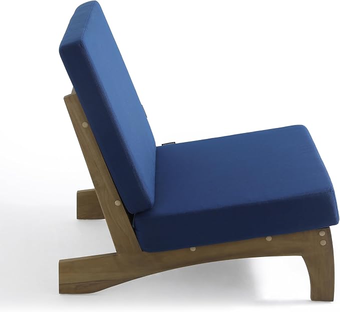 Pia Ricoo Patio Chairs Set of 2, Heavy Duty Wood Patio Furniture Set with Thick Cushions, Bistro Set All-Weather Outdoor Chairs for Balcony, Deck, Poolside, Porch - Navy