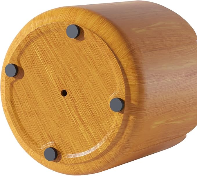 19.29" H Round Outdoor Indoor Side Table, Modern Wood Grain Patio Garden Stool, Sturdy MGO Waterproof, No-Assembly Table for Patio, Garden, Backyard, Living Room