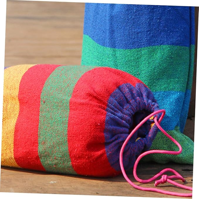 Milisten Double Thickened Canvas Swing Hammock for Outdoor Relaxation Blue Lightweight Design with Carry Bag for Camping Backpacking and Travel