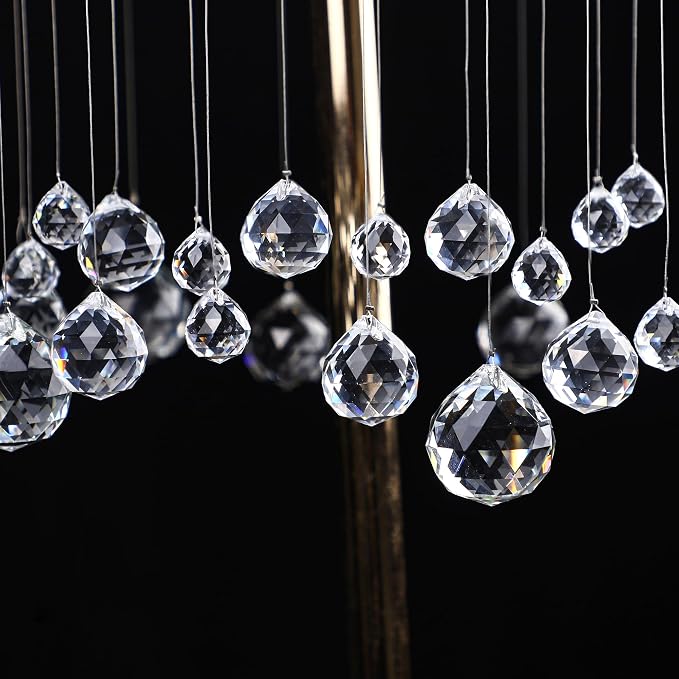 48pcs Clear Faceted Crystal Ball Prism 1.2"/30mm Glass Prism Suncatcher | Rainbow Maker,Hanging Crystals Prisms for Windows Home Garden Decor,Sun Catcher Indoor Window,Large Beads For Suncatcher