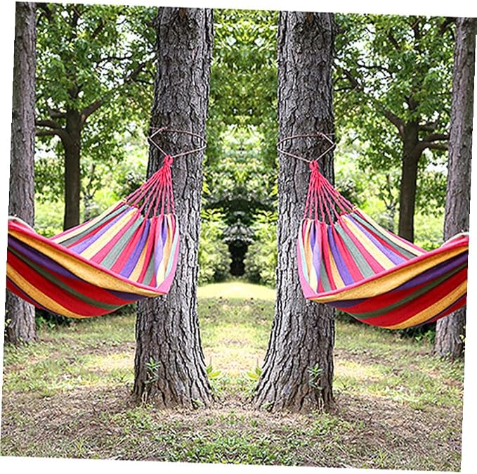 LIOOBO Camping Hammock Chair Swing Portable Outdoor Hammock Canvas Hanging Chair Easy Assembly