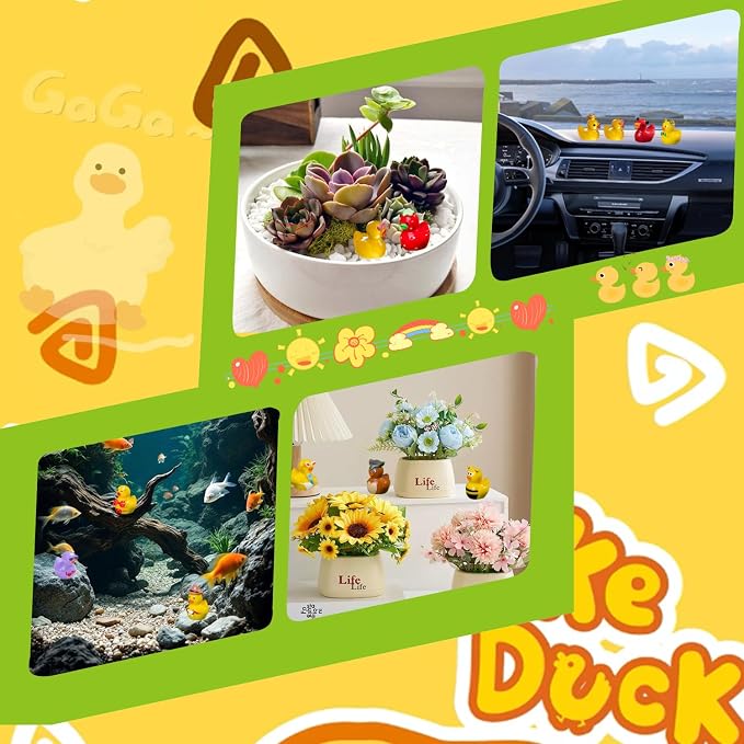 U-Zimikee 80 Pcs Multicolor Mini Resin Ducks with Storage Box, Tiny Ducks to Hide, Little Ducks Figurines Miniature Ducks Figures Bulk for Mini Garden, Dollhouse Decoration Micro Landscape Ornament