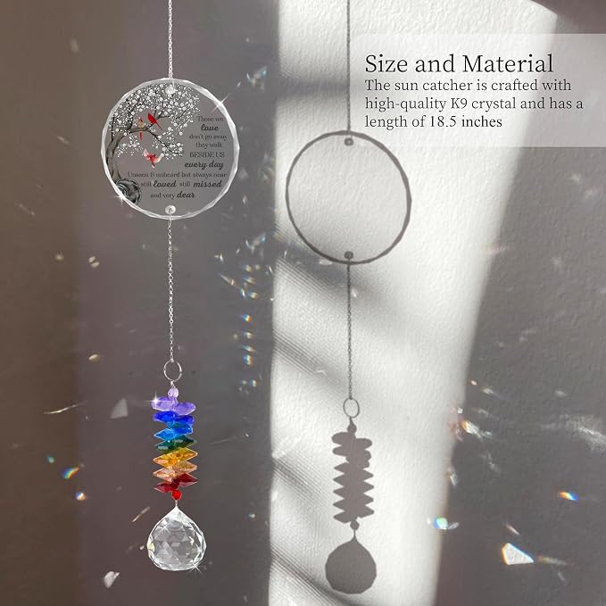 Memorial Suncatcher Ornament - Sympathy Gift for Loss of Loved One - Crystal Rainbow Maker - Those we Love Don't go Away - Hanging Crystal Decor Home Decor Window Décor