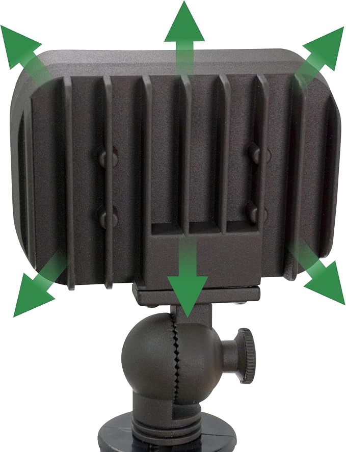 7W LED Outdoor Flood Light, Low Voltage Landscape Lighting, Waterproof Security Wall Lighting Fixture, 9-15V, 480 Lumen, 3000K, 1/2" Adjustable Knuckle Mount, Die-cast Aluminum, Brown