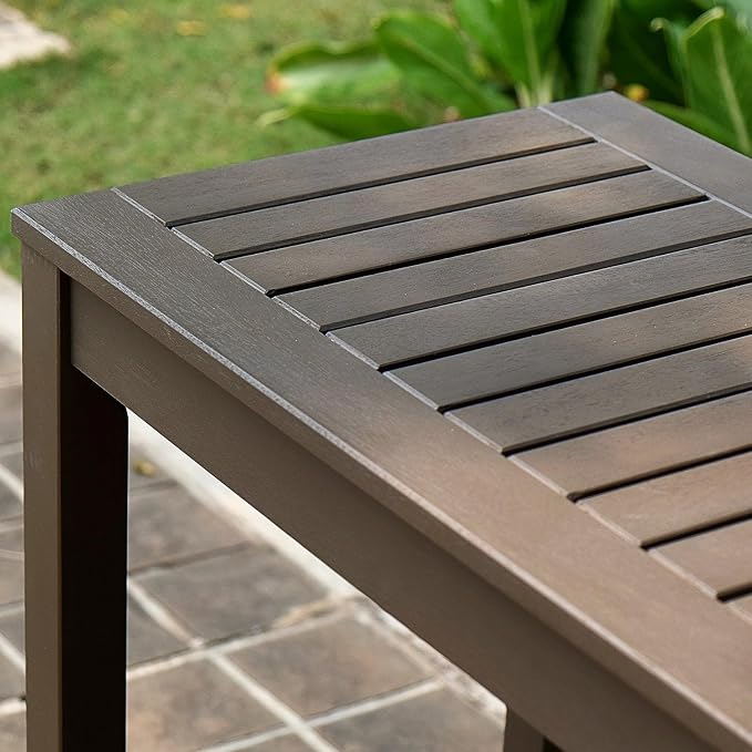 Cambridge Casual Solid Wood Alfresco Outdoor Console Table – Dark Brown Finish – Durable and Stylish Accent Plant Table for Patio, Deck, Porch, Garden, and Outdoor Spaces