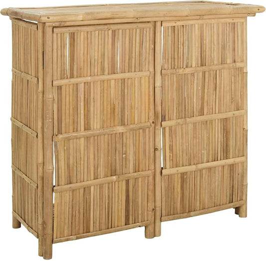 vidaXL Outdoor Bar Table Natural 45.28 x 21.65 x 41.34 in Bamboo, Chic Outdoor Bar Table, Perfect for Summer Parties, Patio Hangouts, Garden Eats, Eco-Friendly Design