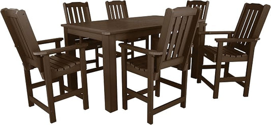Highwood AD-ST7LH2CO4BA-ACE Lehigh 7pc Rectangular Counter Height Dining Set 72" x 42", Weathered Acorn