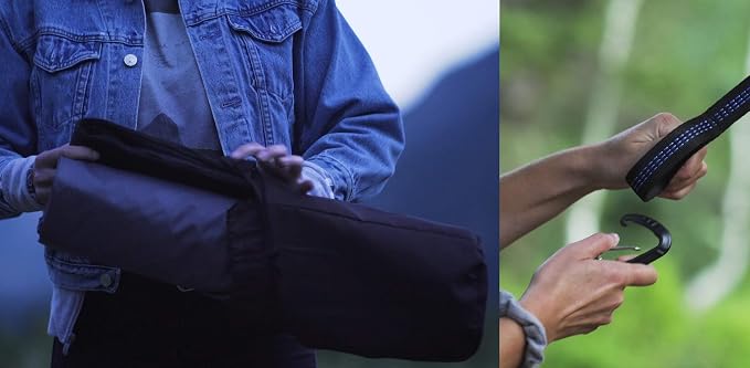 Pammock Sleeping Pad That Converts Into an Inflatable Hammock with Inflatable Pillow and Hammock Straps