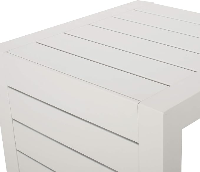 Christopher Knight Home Jesse Coral Outdoor Modern Aluminum C-Shaped End Table, White