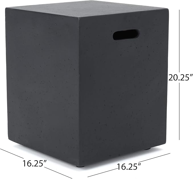 Christopher Knight Home Aidan Outdoor Tank Holder Side Table - Lightweight Concrete - Dark Gray