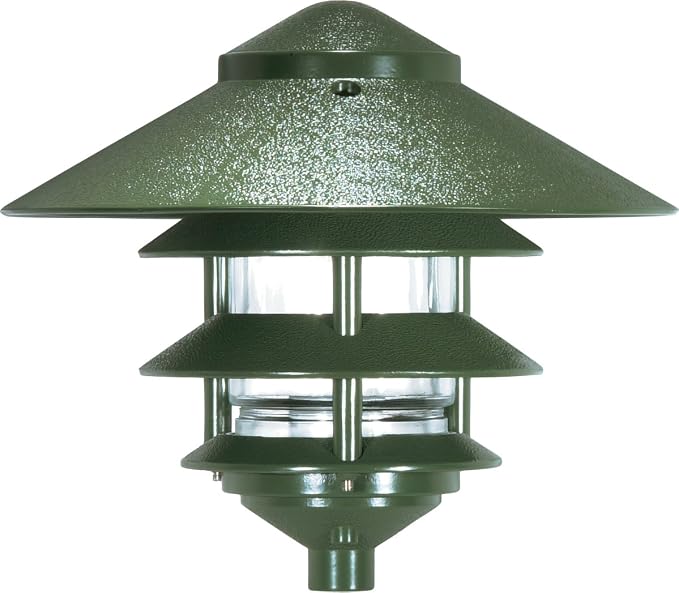 Nuvo Lighting SF76/636 One Light Three Louver Large Hood 120 Volt Die Cast Aluminum Durable Outdoor Landscape Pathway Lighting, Green, 3 Louver Large Hood