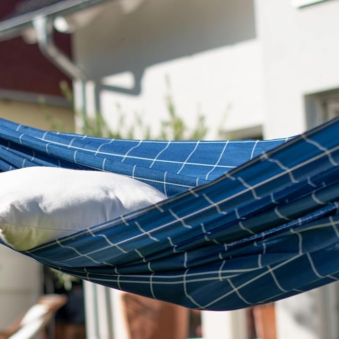 LA SIESTA Brisa Kingsize Outdoor Hammock — Colombian-Made Polypropylene, UV & Weather Resistant, for Backyard & Patio - Marine