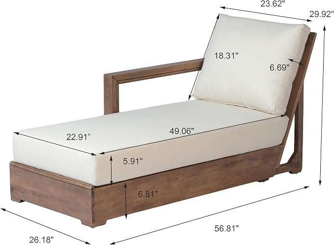 Christopher Knight Home 3-Seater L-Shaped Patio Sectional Sofa Set with Coffee Table, Acacia Wood Outdoor Furniture, Floor Seating Modular Couch Set for Backyard Porch Garden Balcony Deck, Beige+Brown