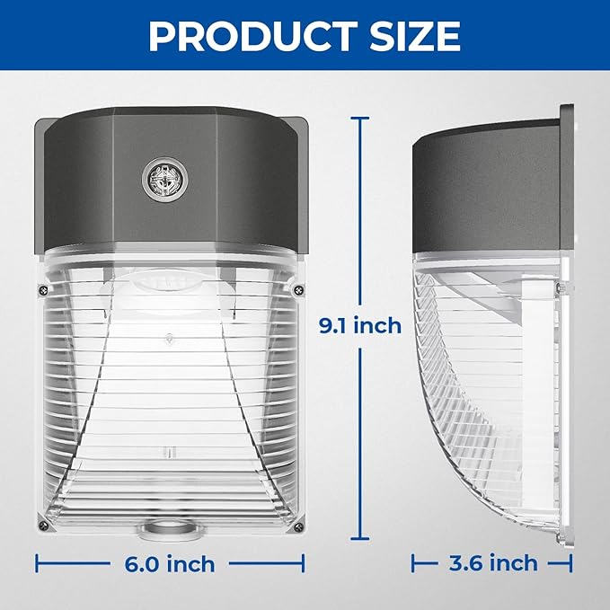 CINOTON 26W LED Wall Pack Light with Dusk to Dawn Sensor 5000k Bronze 4Pack | 100-277Vac, 3000LM Wall Light, IP65 Waterproof, Outdoor Security Flood Lighting, Hardwired Lights for Garage Warehouse Garden