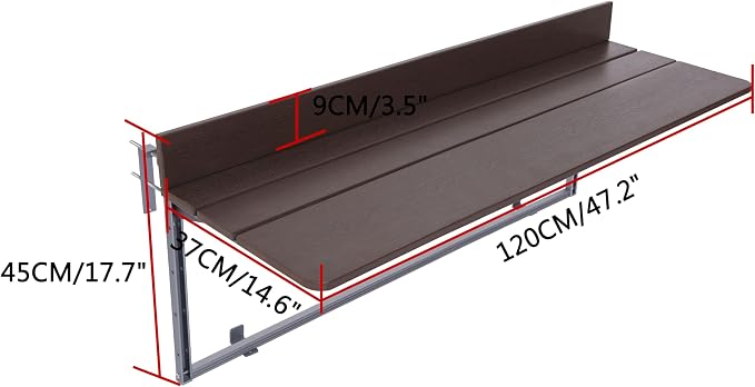 Balcony Bar Table for Railings, Outdoor Hanging Folding Adjustable Height Deck Rail Table for Patio, Garden, Rustproof Aluminum Alloy Frame,Weather Resistant, Easy Assembly