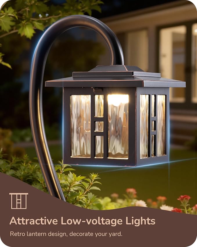 EDISHINE LED Wired Path Lights, Low Voltage Landscape Lighting 12 Pack | 3W 185LM, 50,000H, Die-Cast Aluminum, Waterproof for Walkway, Driveway, Garden, Path, Yard, Oil-Rubbed Bronze