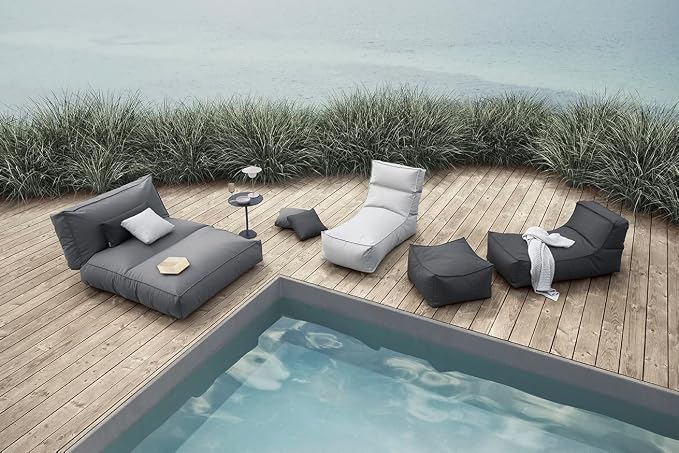 blomus Stay Outdoor Side Table, 45x40cm / 17.7x15.8in, Magnet (Charcoal)