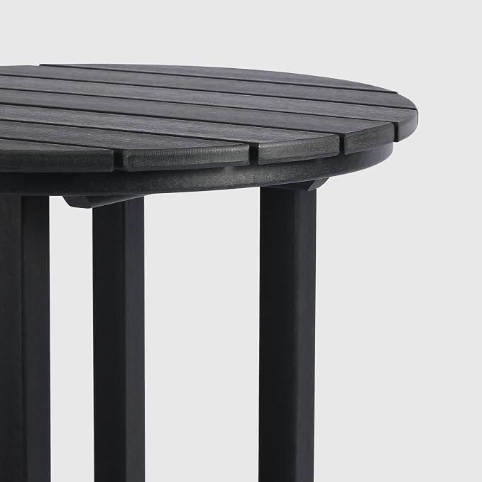 WestinTrends Malibu 37" Counter Height Round Outdoor Patio Bistro Bar Table, Black