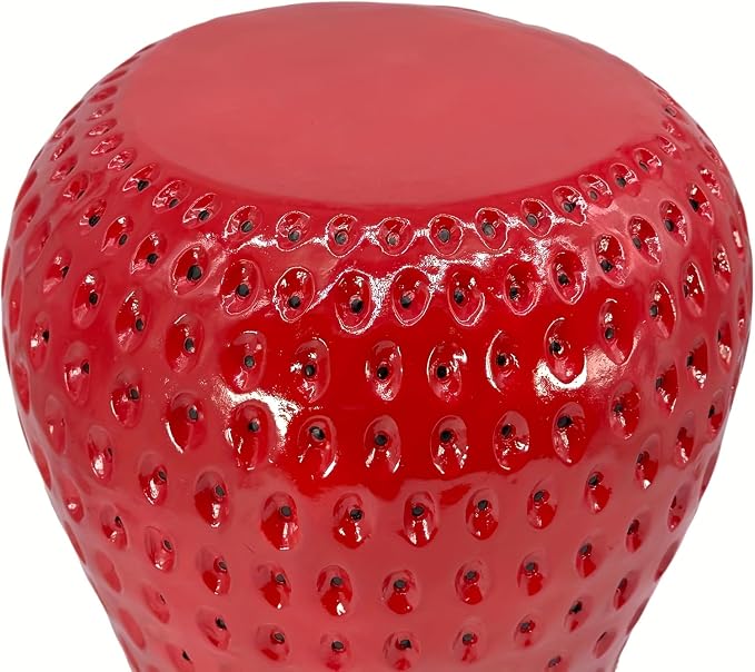 Strawberry Shaped Stool, Red Resin Side Table