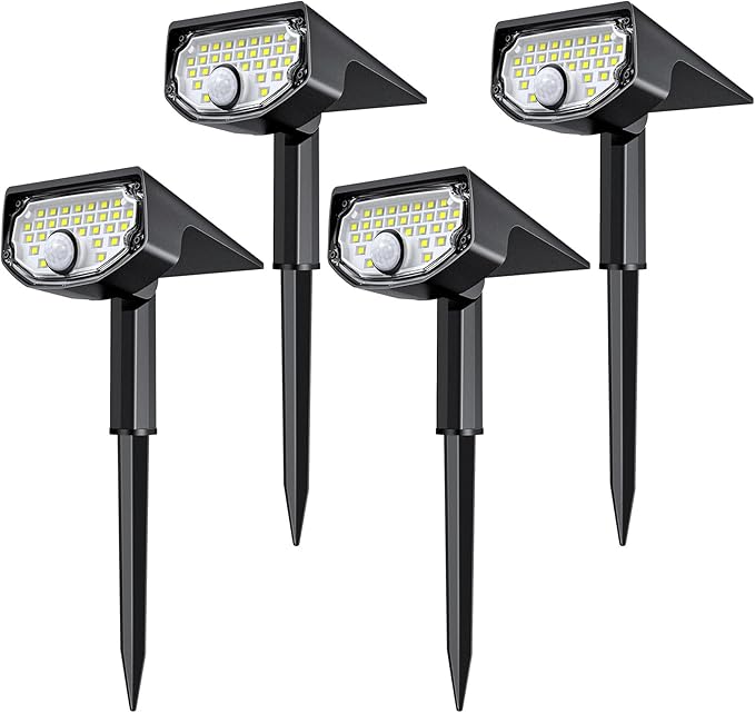 AloftSun Solar Motion Sensor Outdoor Lights,Waterproof Motion Sensor Spot Lights- 30 LED/3 Modes Solar Powered Spotlights,Landscape Lighting for Yard and Garden, Cool White,4 Pack