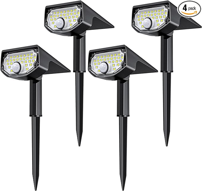 AloftSun Solar Motion Sensor Outdoor Lights,Waterproof Motion Sensor Spot Lights- 30 LED/3 Modes Solar Powered Spotlights,Landscape Lighting for Yard and Garden, Cool White,4 Pack
