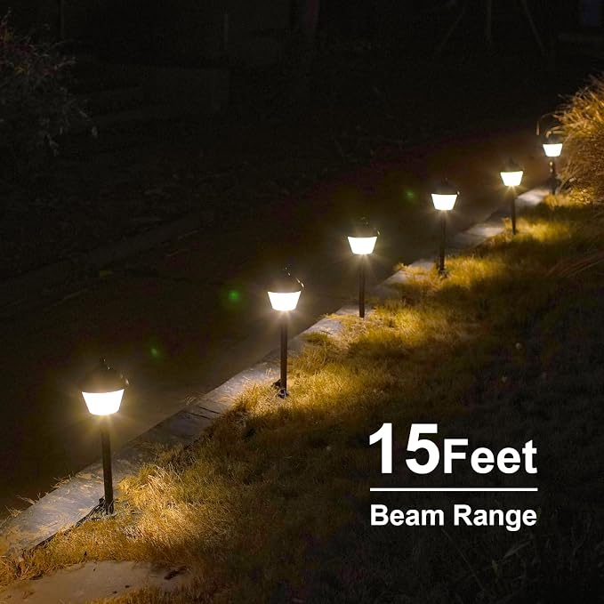 Pathway Lights 1.5W LED 8PK Outdoor Low Voltage Landscape Lighting Kits 100Lumen Hardwired Path Lights 3000K Warm White Metal 12V Bronze Electric Sidewalk Walkway Light with Cable Connector