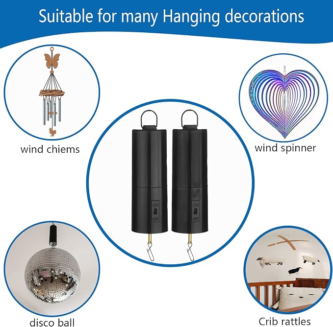 2 Pack Wind Spinner Motor Hanging Display Motor Battery Operated 24 RPM Rotating Motor Multi-Purposes for Wind Spinner Mobile Yard Decor Hanging Ornament Outdoor Sculptures-Medium Speed (2 Pcs Black) | Multi-Purposes for Wind Spinner Mobile Yard Decor ...