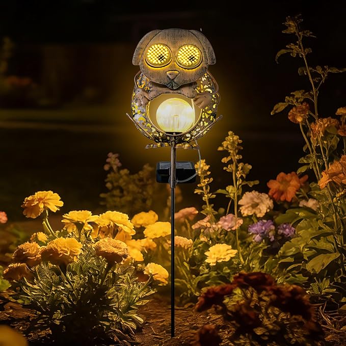 SRNPMIU Solar Lights Outdoor Decor, Solar Dog Yard Decorations Outdoor | Garden Decorative, IP65 Waterproof, Gifts for Women Mom, for Yard Patio Lawn Pathway Landscape