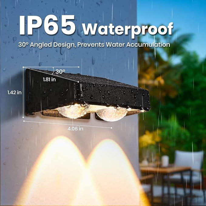 Solar Fence Lights Outdoor, Color Changing, Waterproof IP65, 16 Pack | 11 Modes, 9 Colors 50 LM Solar Lights Waterproof with LED Focus Lens for Wall Backyard Deck Patio Porch Step Pool Decor