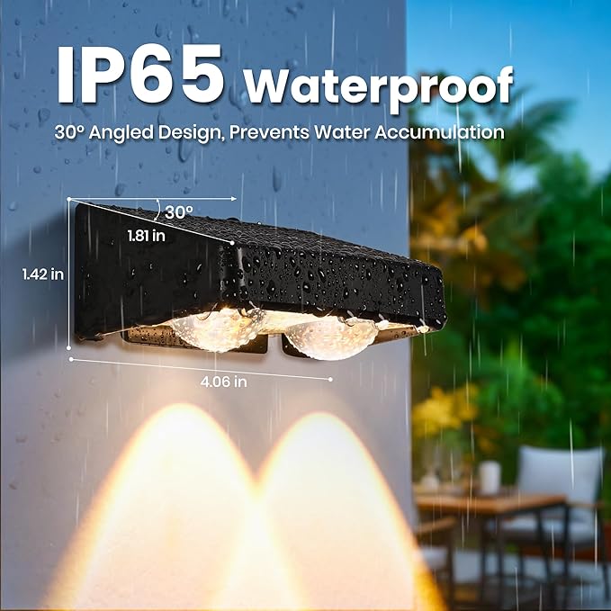 Solar Fence Lights Outdoor, Color Changing, Waterproof IP65, 12 Pack | 11 Modes, 9 Colors 50 LM Solar Lights Waterproof with LED Focus Lens for Wall Backyard Deck Patio Porch Step Pool Decor